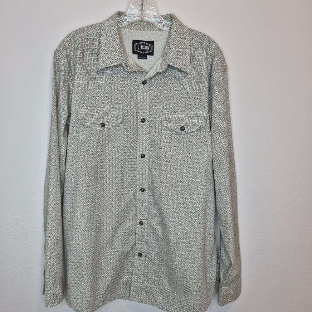 Gibson Trading Company Western Pearl Snap Button‎ Down Rodeo Ranch Cowboy L